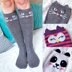 Check Meowt! Cat, Owl, and Panda Knee High Socks