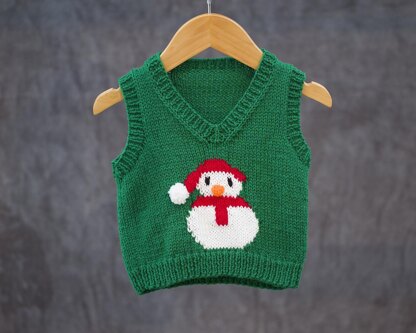 P166 Snowman Motif Tank Tops