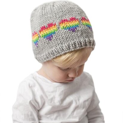 Rainbow Heart Hat