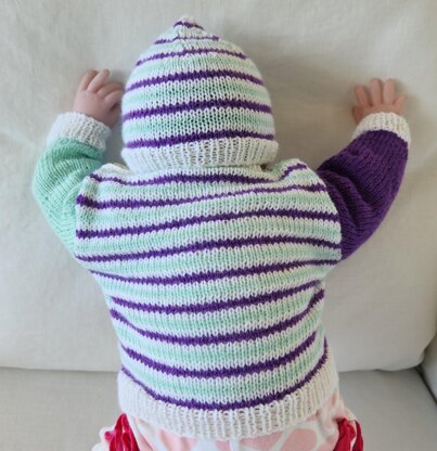 Justice - 4ply baby sweater and beanie