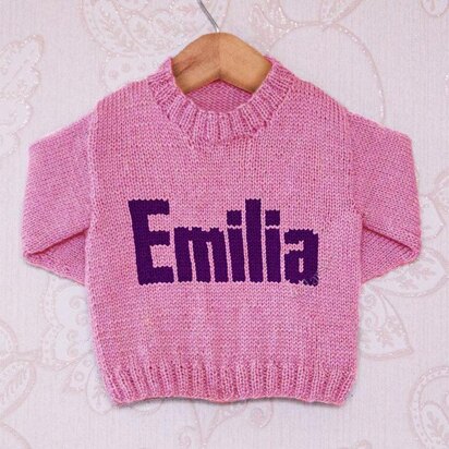 Intarsia - Emilia Moniker Chart - Childrens Sweater