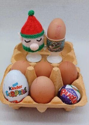 PDF Christmas DK 2in1 Knitting Pattern Egg Cosy/Decoration 6designs Charity knit EASY Christmas Eve Box Gonk Snowman Robin Elf Santa festive