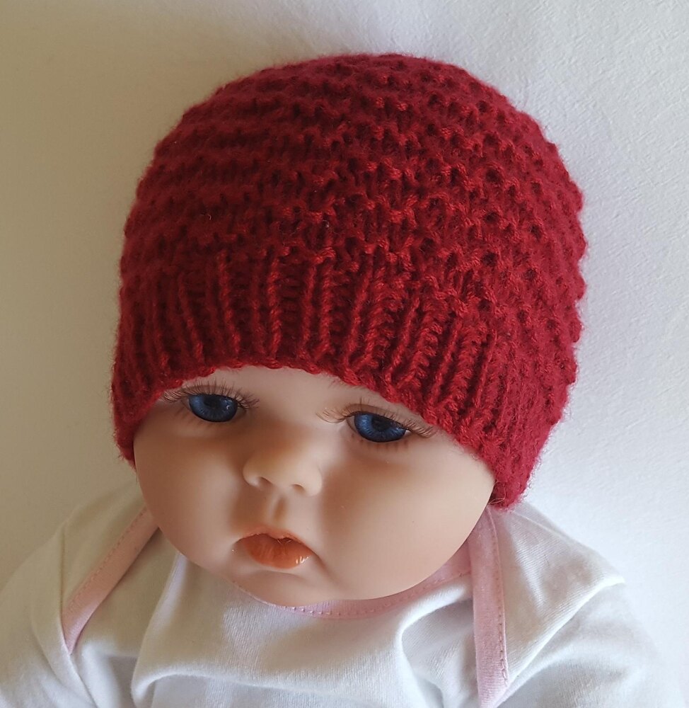 Riley babies 8ply textured hat Knitting pattern by Jennifer Lee