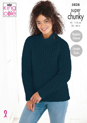 Jacket and Sweater Knitted in King Cole Timeless Super Chunky - 5828 - Downloadable PDF