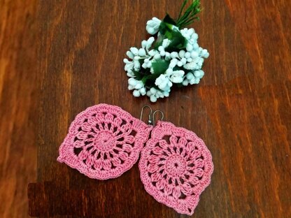 Crochet Leaf Earrings