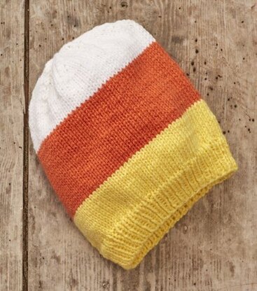 Candy Corn Slouchy Hat in Red Heart Baby Hugs Medium - LW5409 - Downloadable PDF