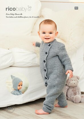 Onesie and Hat in Rico Baby Classic DK - 930 - Downloadable PDF