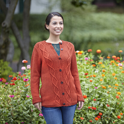653 Converging Cables Cardigan - Knitting Pattern for Women in Valley Yarns Colrain