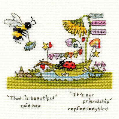 Bothy Threads Beautiful Friendship Cross Stitch Kit - 12 x 12cm