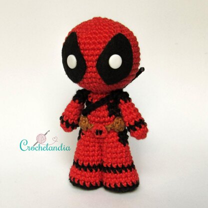 Deadpool amigurumi doll - crochet pattern by Crochelandia | LoveCrafts