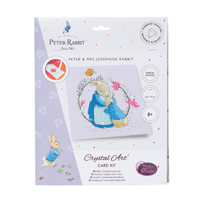 Crystal Art Peter & Mrs Josephine Rabbit Card Diamond Painting Kit