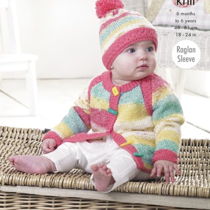 Jacket, Cardigan, Sweater & Hat in King Cole Splash DK & Big Value Baby DK - 5138 - Downloadable PDF