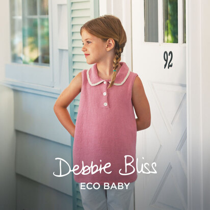 Poppy Sleeveless Top - Knitting Pattern for Girls in Debbie Bliss Eco Baby