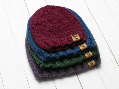 Knit Flat Beanie Hat