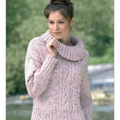 Sweater in James C. Brett Rustic with Wool Aran - JB044