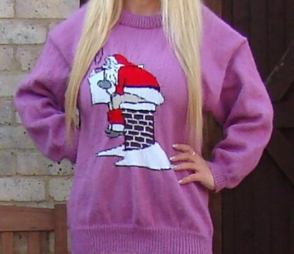 Christmas Santa Sitting On Chimney Jumper