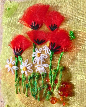 Rowandean Daisy Meadow Cards Kit Embroidery Kit