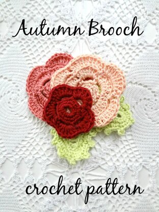 Crochet Autumn Brooch