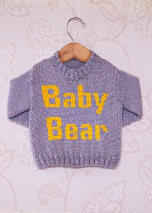 Intarsia - Baby Bear Chart- Childrens Sweater