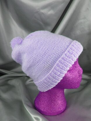 Simple Bobble Slouch Hat Circular