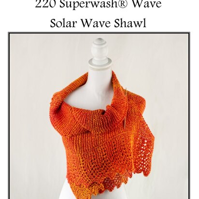Solar Wave Shawl in Cascade 220 Superwash Wave - W732 - Downloadable PDF