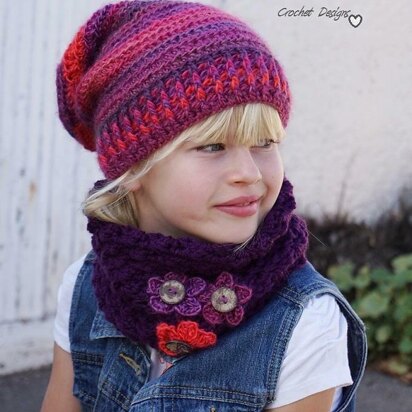 Crochet Slouchy Hat and Neck Warmer