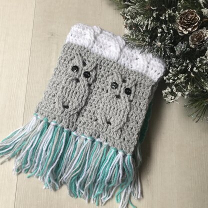 Owl Cabled Scarf