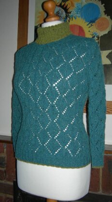 Vintage Diamond Lace Sweater ("Betty")