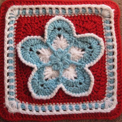 Strawberry Blossom Afghan Square