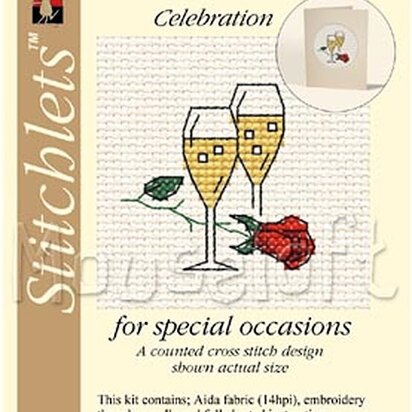 Mouseloft Celebration Card Occasions Stitchlets Cross Stitch Kit - 100 x 125 x 12