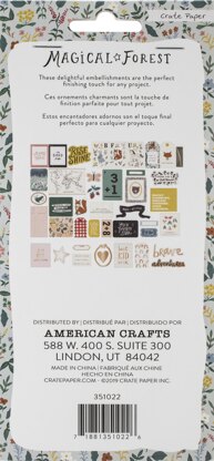 American Crafts Magical Forest Ephemera Die-Cuts 40/Pkg - Cardstock W/Copper Foil Accents