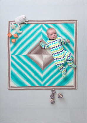 Four Square Baby Afghan in Lion Brand Ice Cream - L60356 - Downloadable PDF