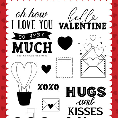 Echo Park Paper Hello Valentine Stamp Set
