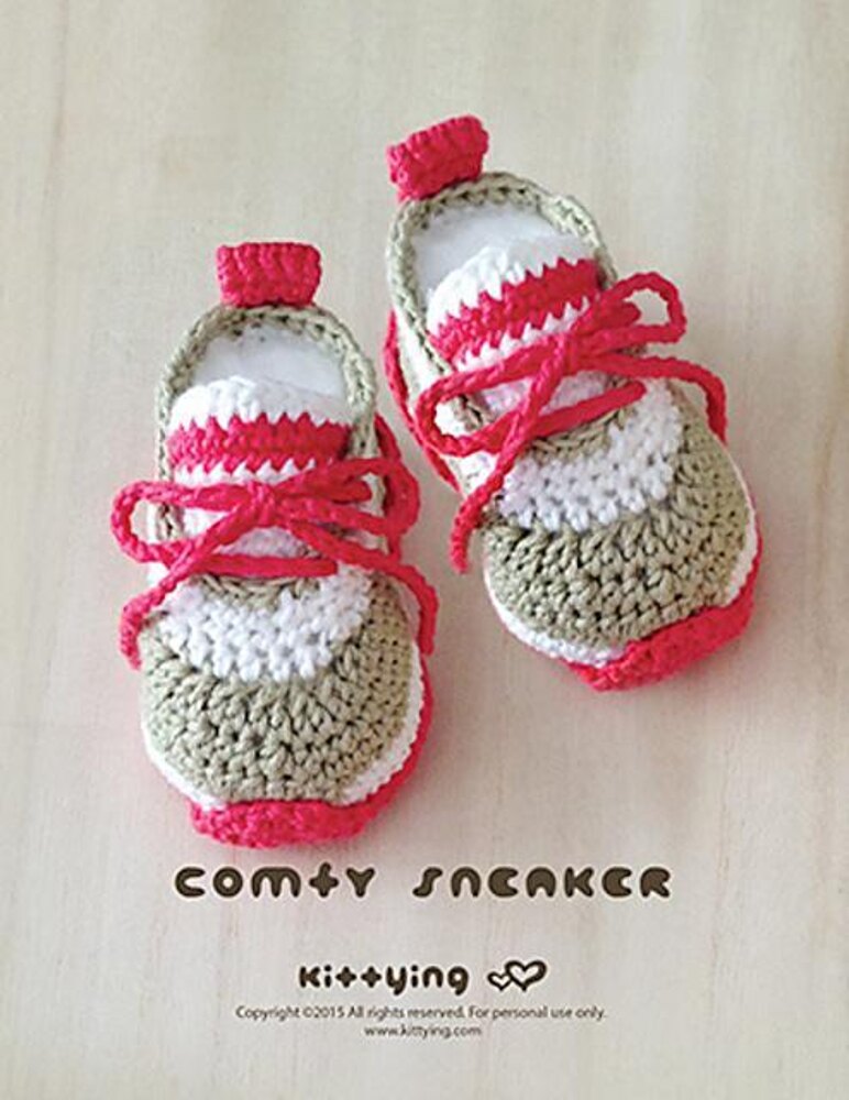 Crochet Baby Pattern Comfy Baby Sneakers Crochet Baby Shoes Crochet Booties Crochet Pattern Newborn Sneakers Newborn Shoes CS01 P PAT Crochet pattern by KittyingYing LoveCrafts