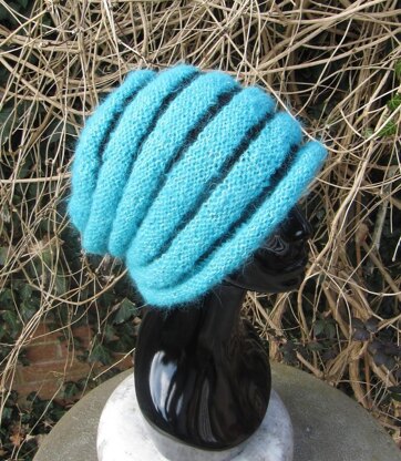 Chunky Roll Brim Stripey Beehive Slouch Hat