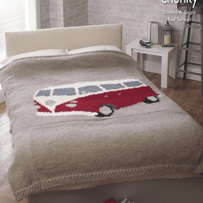 Camper Van Bed Throws in King Cole Super Chunky - 4323 - Downloadable PDF