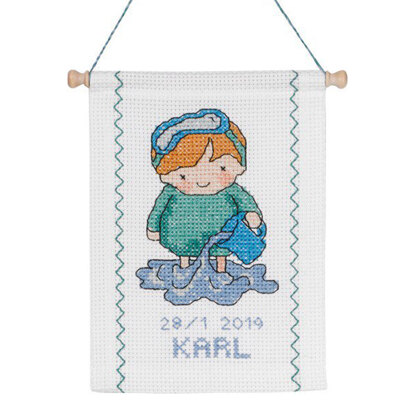 Permin Aquarius Baby Star Sign Cross Stitch Kit