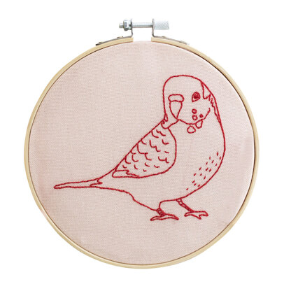 Cotton Clara Budgie Embroidery Kit - 15cm 