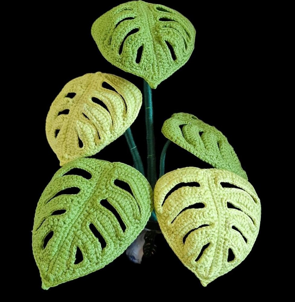 Monstera Swiss Cheese plant Crochet pattern by T Jaik | LoveCrafts