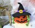 Pumpkin Amigurumi. Crochet Wizard. Witch Ornament. Halloween Decor. Farmhouse Decoration