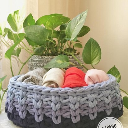 Zpagetti (t shirt) yarn basket- Oval base