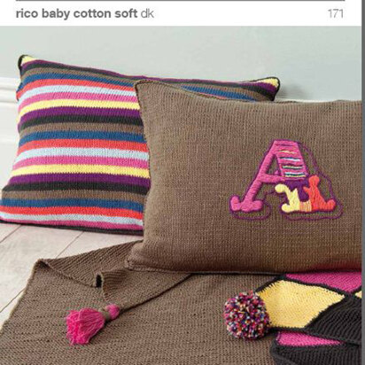 Baby Cushions and Blanket in Rico Baby Cotton Soft DK - 171