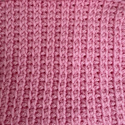 Tunisian Mock Rib Stitch Afghan Square