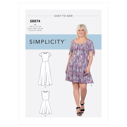 Simplicity S8874 Misses / Women's Knit Dress - Sewing Pattern