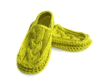 Cabled Slippers, Knit Crochet Slippers