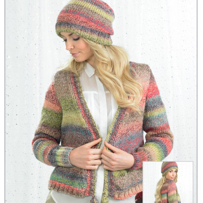 Hat and Jacket in James C. Brett Marble Chunky - JB245