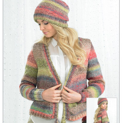 Hat and Jacket in James C. Brett Marble Chunky - JB245 - knitting pattern