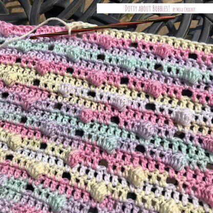 Dotty about Bobbles! Blanket Pattern by Melu Crochet US terminology