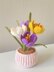 Crocus flower crochet with pot