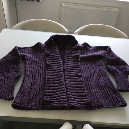 Drapey cardigan using  sublime extra fine merino worsted